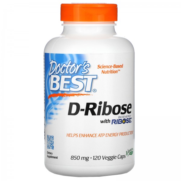 Doctor's Best D-рибоза 850 мг 120 вегетарианских к...