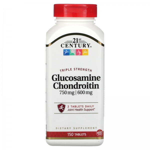 21st Century Глюкозамин/хондроитин тройная сила 750 мг/600 мг 150 таблеток