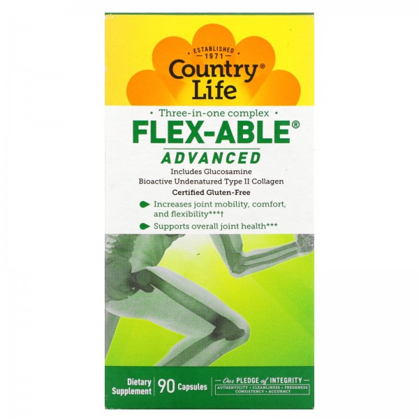 Country Life Flex-Able Advanced комплекс для суставов 3 в 1 90 капсул