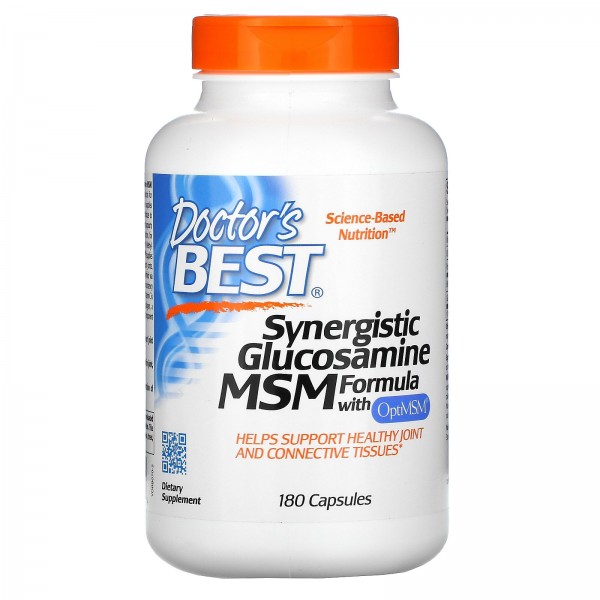 Doctor's Best синергетическая формула глюкозамина и МСМ с OptiMSM 180капсул