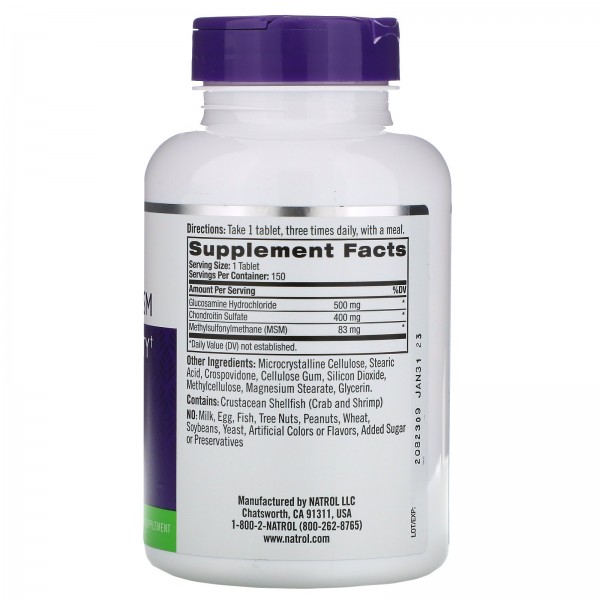 Natrol Глюкозамин-хондроитин-MSM 150 таблеток...