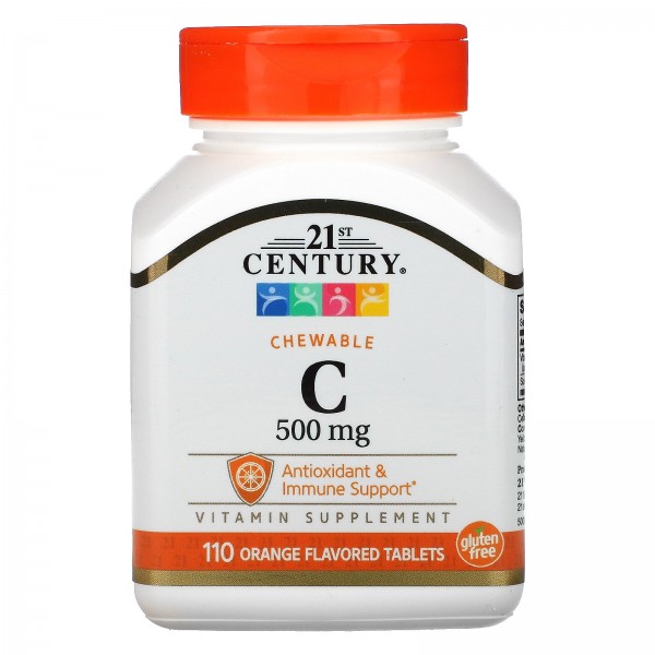 21st Century жевательный витамин C 500 мг Апельсин...