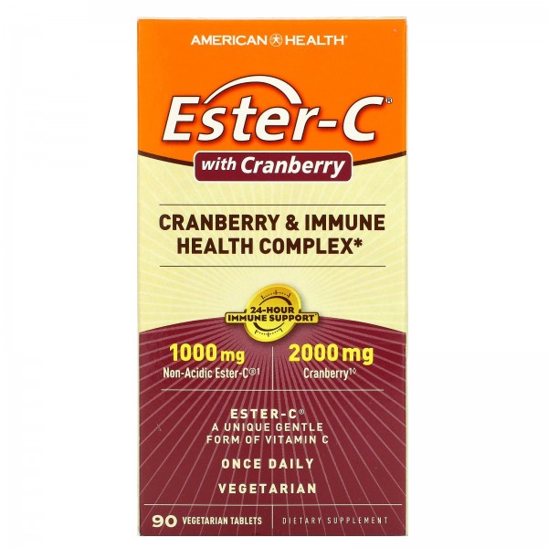 American Health Ester-C Клюква 90 растительных таб...