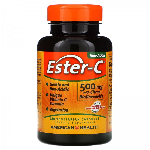 American Health Ester-C с цитрусовыми биофлавоноидами 500 мг 120 вегетарианских капсул