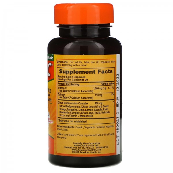 American Health Ester-C с биофлавоноидами 500 мг 60 капсул