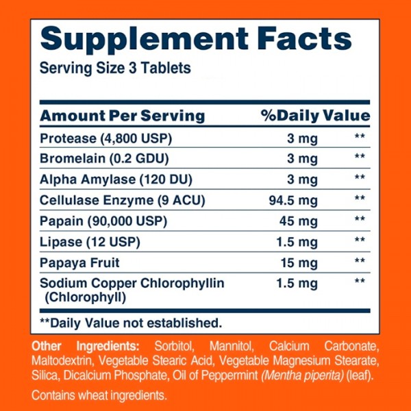 American Health Ферменты Super Papaya Enzyme Plus 90 жевательных таблеток