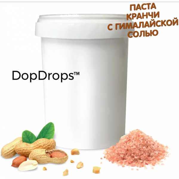 DopDrops Арахисовая паста 1000 г Кранч гималайская соль
