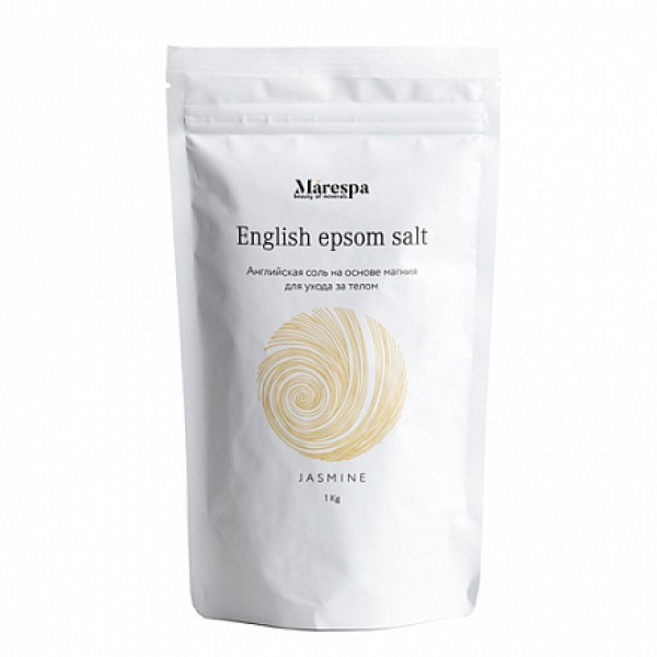Marespa Английская соль для ванн 'Эпсом' c эфирным маслом жасмина и ванили 1000 г