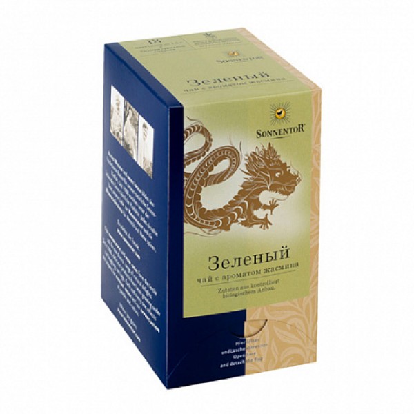 Sonnentor Зеленый чай с ароматом жасмина пакетированный 18 пакетиков