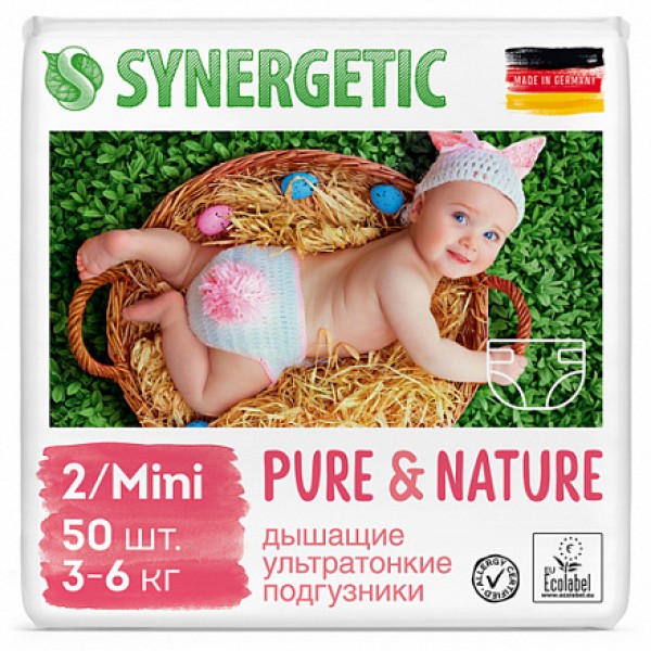 Synergetic Подгузники детские 'Pure&Nature' дышащи...