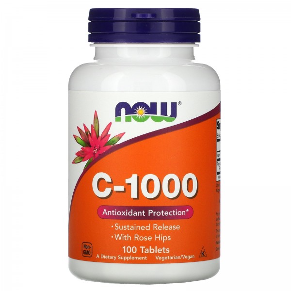 Now Foods Витамин C-1000 с шиповником 100 таблеток...