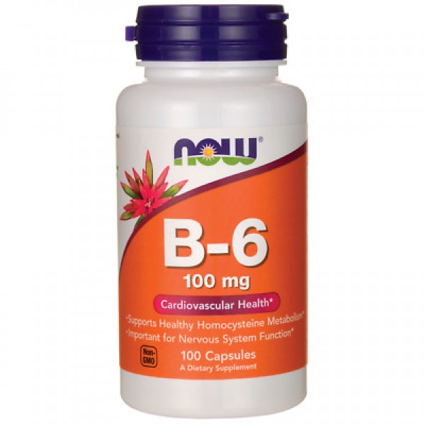 Now Foods Витамин B6 100 мг 100 капсул...