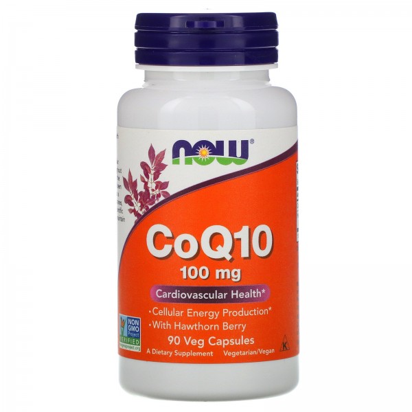 Now Foods Коэнзим Q10 с ягодами боярышника 100 мг 90 растительных капсул