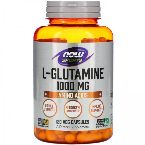 Now Foods L-глютамин 1000 мг 120 растительных капсул