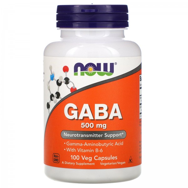 Now Foods GABA ГАМК с витамином B6 500 мг 100 веге...