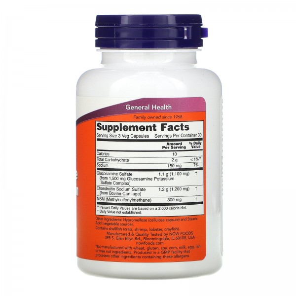 Now Foods Глюкозамин-хондроитин-МСМ 90 капсул