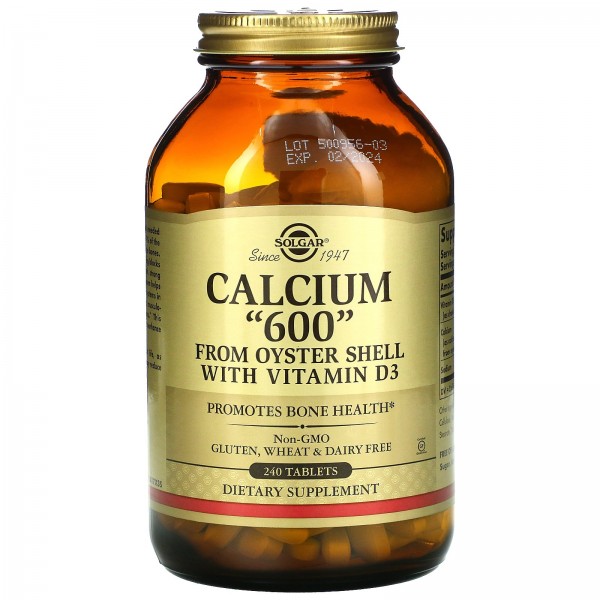 Solgar Кальций-600 из устричных раковин с витамином D3 240 таблеток