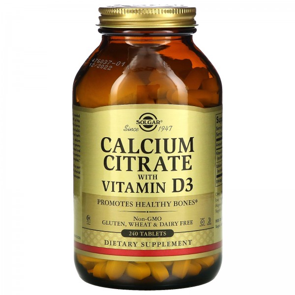 Solgar Кальций цитрат с витамином D3 240 таблеток