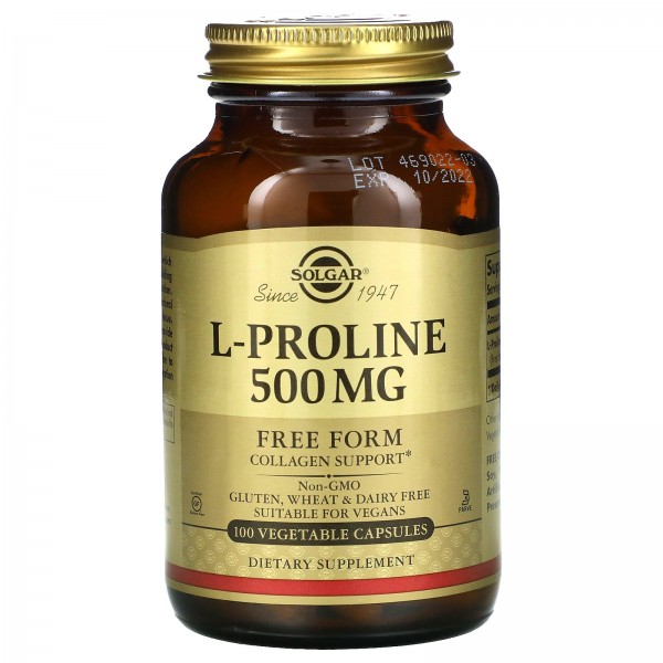 Solgar L-Пролин 500 мг 100 растительных капсул...
