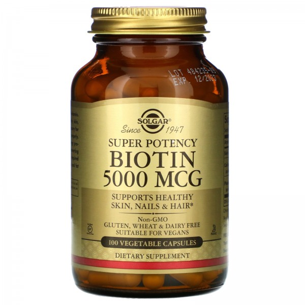 Solgar Биотин 5000 мкг 100 растительных капсул