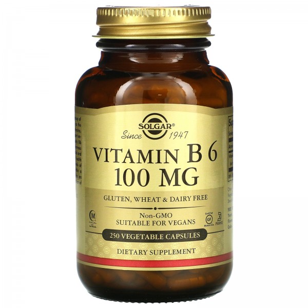 Solgar Витамин B6 100 мг 250 растительных капсул