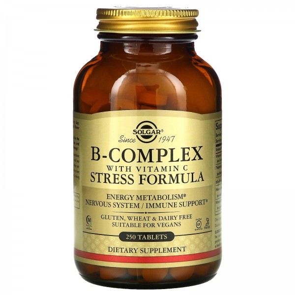 Solgar Комплекс витаминов группы B с витамином C Stress Formula 250 таблеток