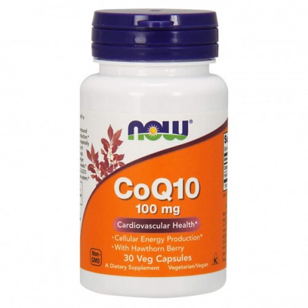Now Foods Коэнзим Q10 с ягодами боярышника 100 мг 30 растительных капсул