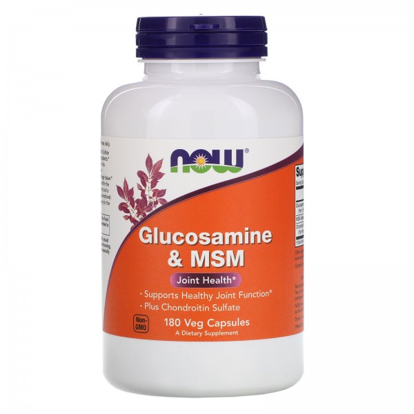 Now Foods Глюкозамин-МСМ с хондроитином 180 растительных капсул