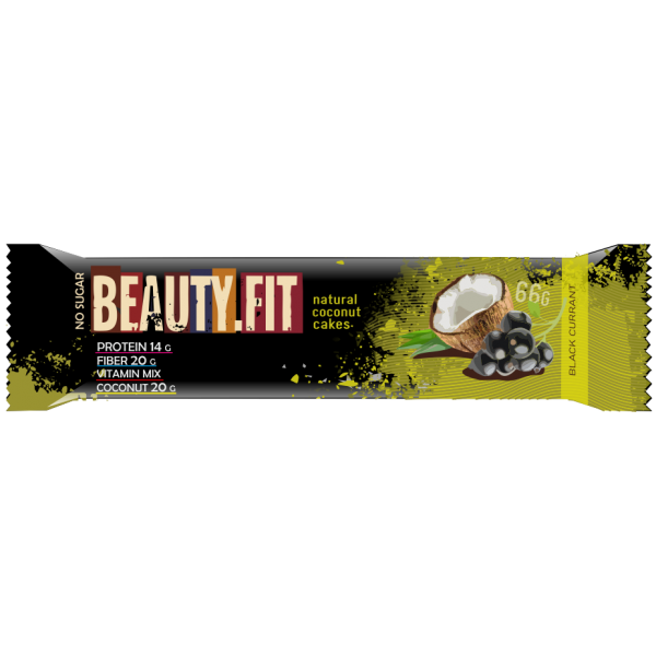 Beauty Fit Пирожные кокосовые 'Черная смородина' с протеином 66 г