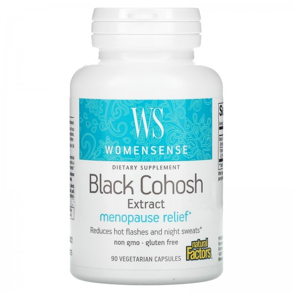 Natural Factors WomenSense экстракт черного кохоша от менопаузы 90 вегетарианских капсул