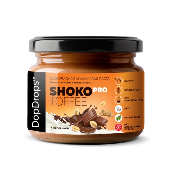 DopDrops Паста ореховая натуральная 'Shoko Pro Toffee' 250 г