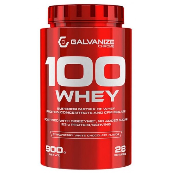 Galvanize Nutrition Протеин 100% Whey Protein 900 г Белый шоколад с клубникой