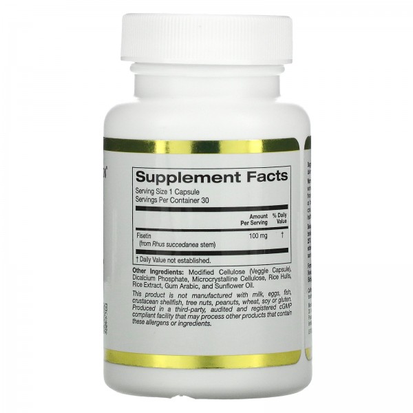 California Gold Nutrition Fisetin with Novusetin Физетин 100 мг 30 растительных капсул