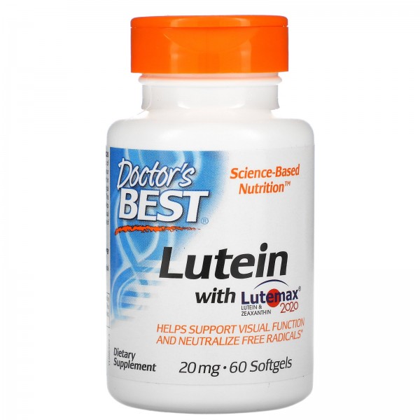 Doctor's Best Лютеин с Lutemax2020 20 мг 60 мягких таблеток