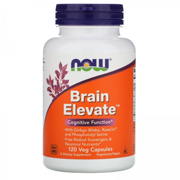 Now Foods BrainElevate поддержка здоровья мозга 120 вегетарианских капсул