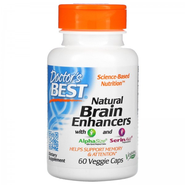 Doctor's Best Комплекс для поддержки работы мозга с AlphaSize и SerinAid 60 вегетарианских капсул