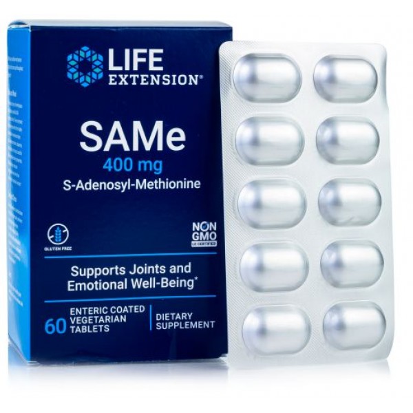 Life Extension SAMe S-аденозилметионин 400 мг 30 таблеток