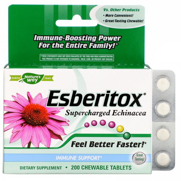 Nature's Way Esberitox Supercharged Echinacea комплекс с эхинацеей 200 жевательных таблеток