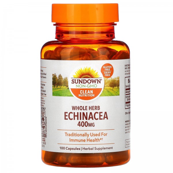 Sundown Naturals Эхинацея (цельное растение) 400 мг 100 капсул