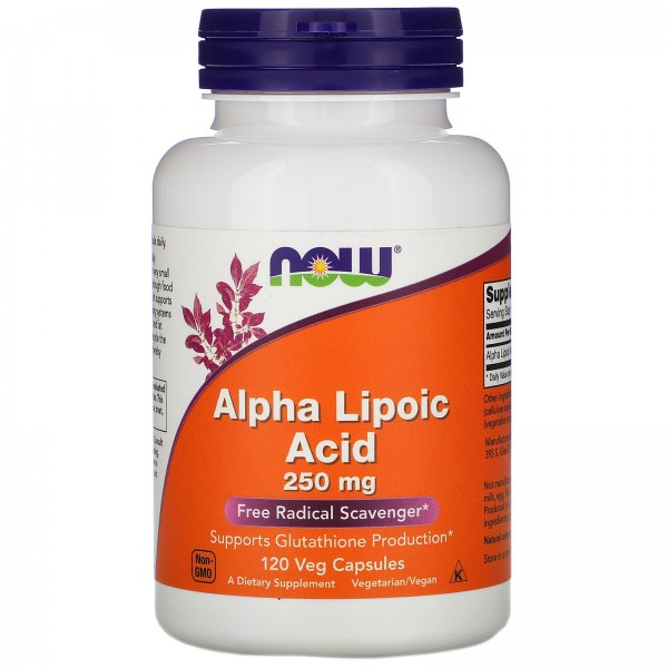 Now Foods Альфа-липоевая кислота 250 мг 120 растительных капсул