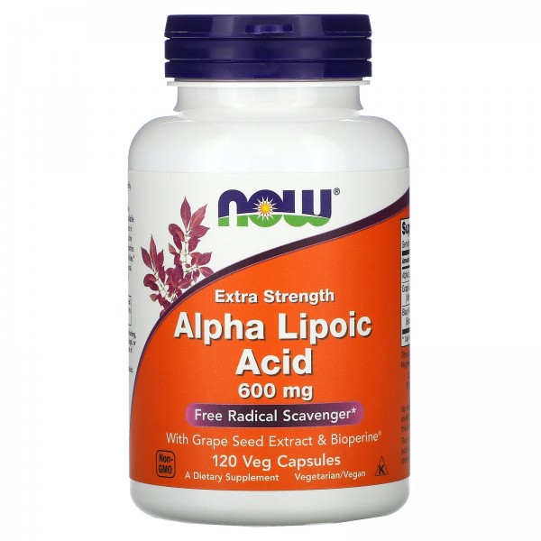Now Foods Альфа-липоевая кислота 600 мг 120 растительных капсул