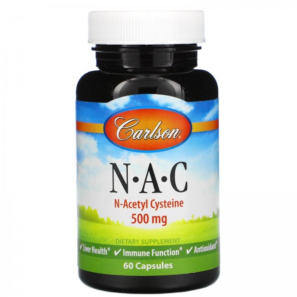 Carlson Labs N-Ацетил цистеин 500 мг 60 капсул