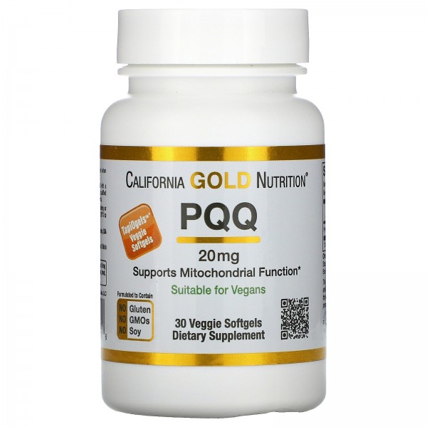 California Gold Nutrition Пирролохинолинхинон 20 мг 30 растительных капсул