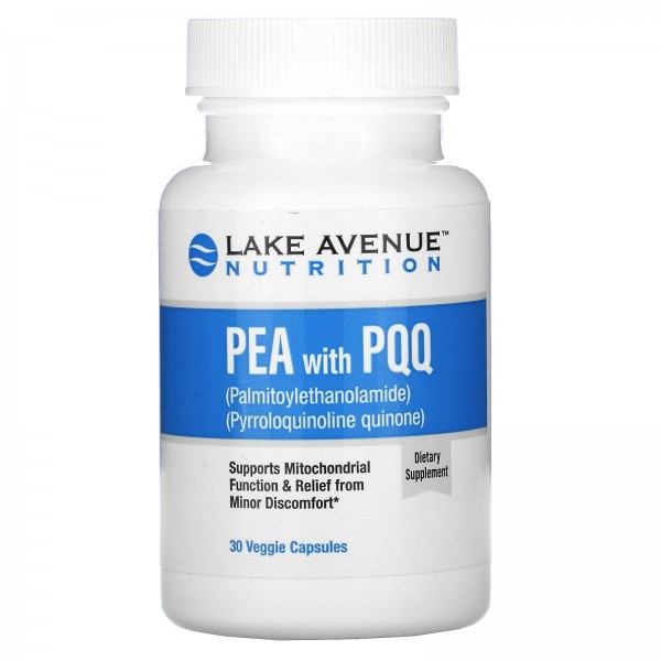 Lake Avenue Nutrition ПЭА 600 мг с PQQ 20 мг 30 растительных капсул
