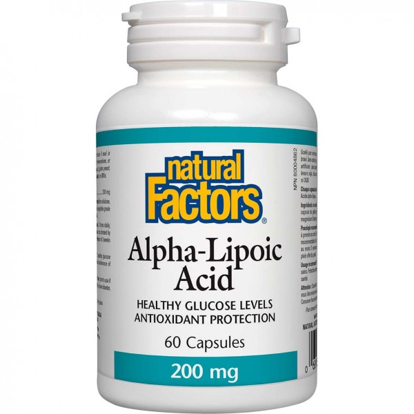 Natural Factors Альфа-липоевая кислота 200 мг 60 к...
