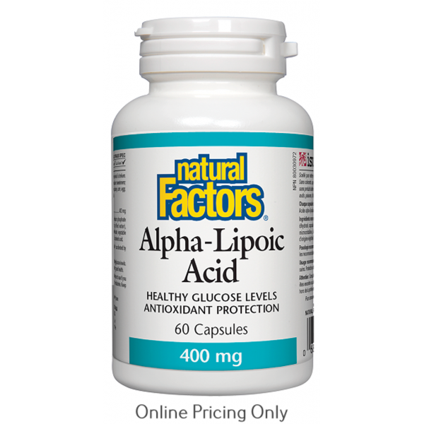 Natural Factors Альфа-липоевая кислота 400 мг 60 капсул