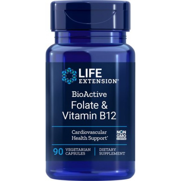 Life Extension Биоактивные фолат и витамин B12 90 ...
