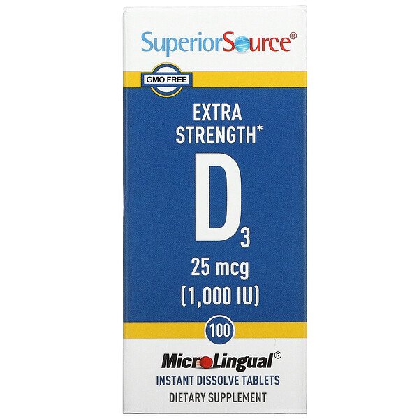 Superior Source Витамин D3 1000 МЕ 100 таблеток