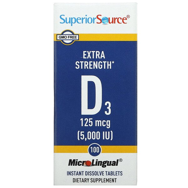 Superior Source Витамин D3 5000 МЕ 100 таблеток...