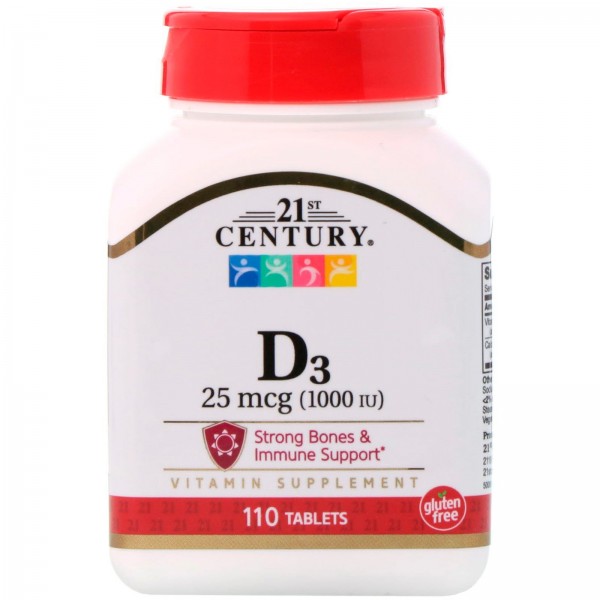 21st Century Витамин D3 1000 МЕ 110 таблеток...